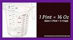 1 Pint = Oz