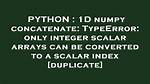 1D Numpy Concatenate: Typeerror: Only Integer Scalar Arrays Can Be Converted to a Scalar Index [Duplicate]