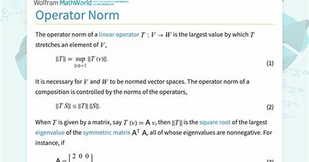 2-Norm vs Operator Norm