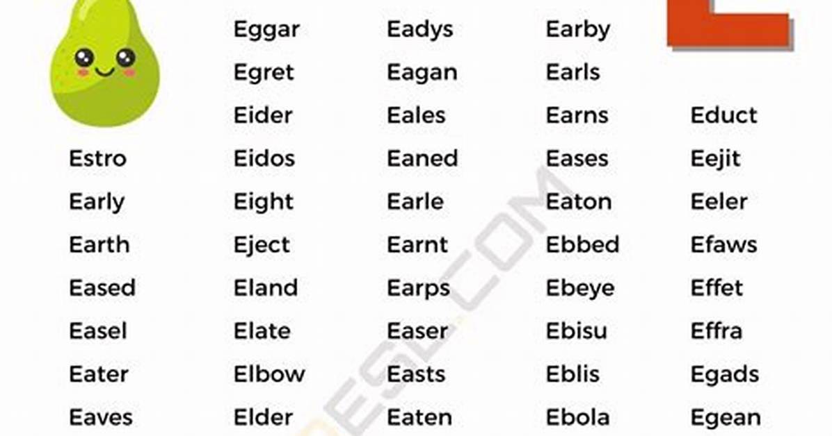 5 Letter Words Starting with E and Ending in De