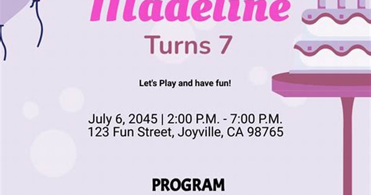 7Th Birthday Program