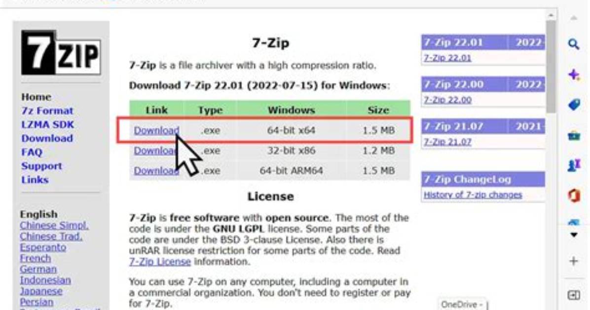 7Zip Destination Folder -O