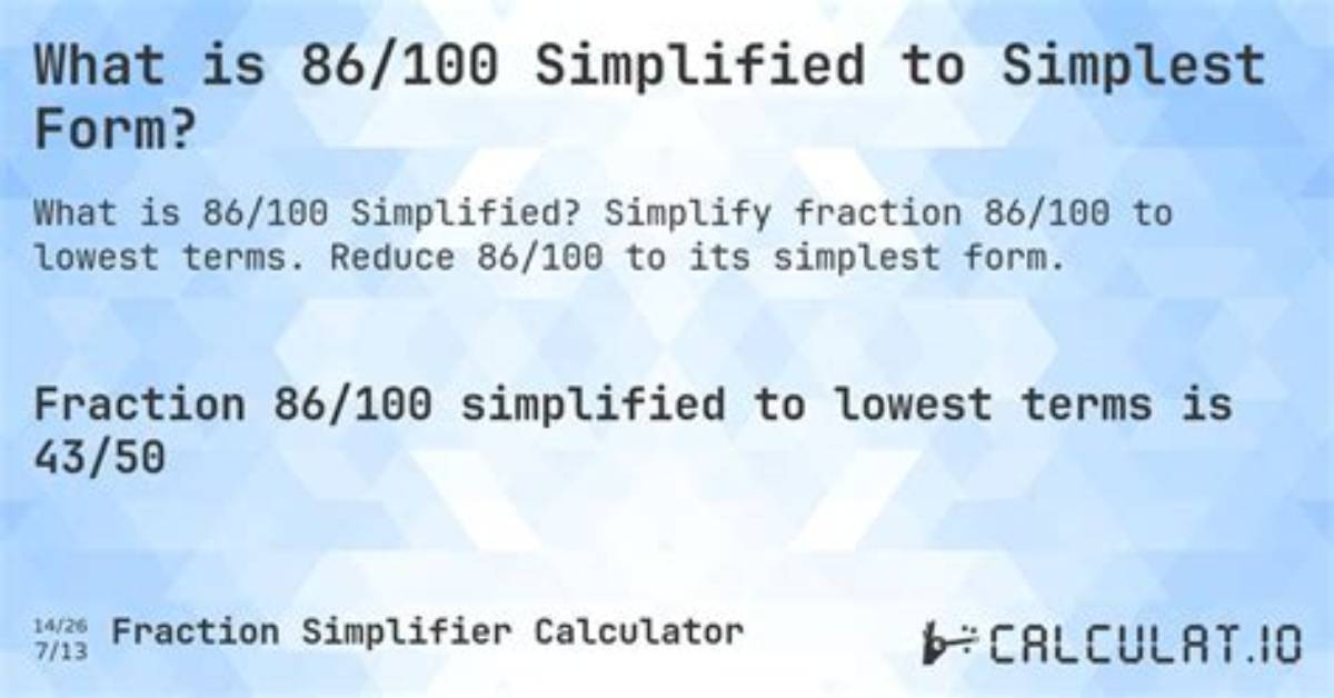 86 100 Simplified