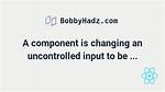 A Component Is Changing an Uncontrolled Input of Type Text to Be Controlled Error in Reactjs