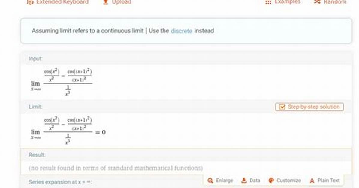 A Limit Wrong Using Wolfram Alpha