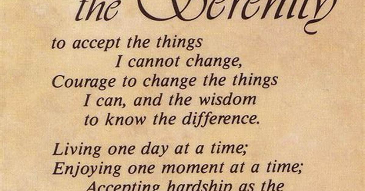 Aa Serenity Prayer