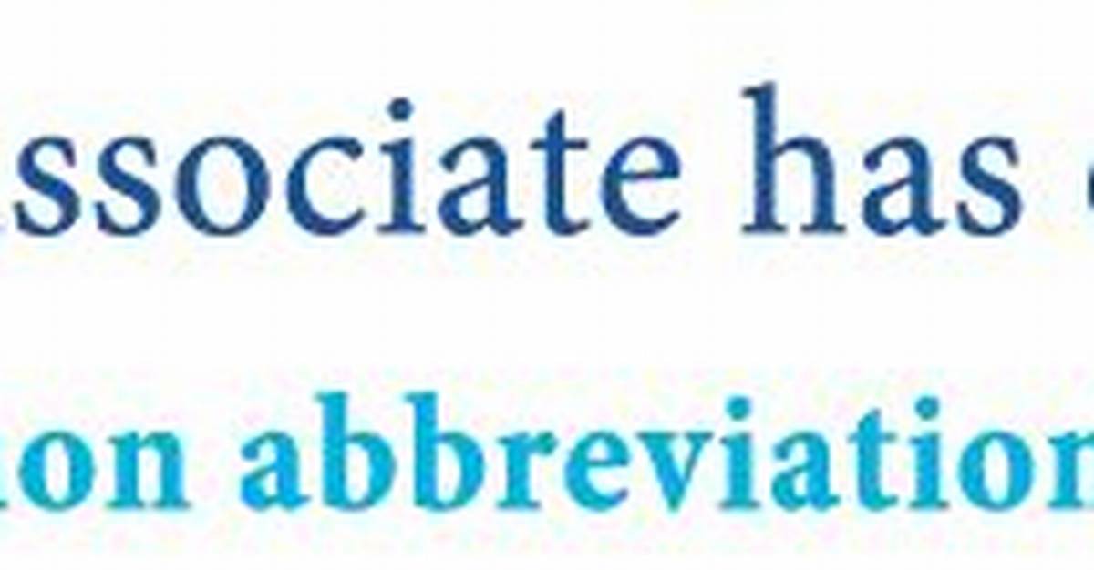 Abbreviation for Associate
