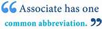 Abbreviation for Associate