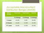 Acceptable Macronutrient Distribution Ranges