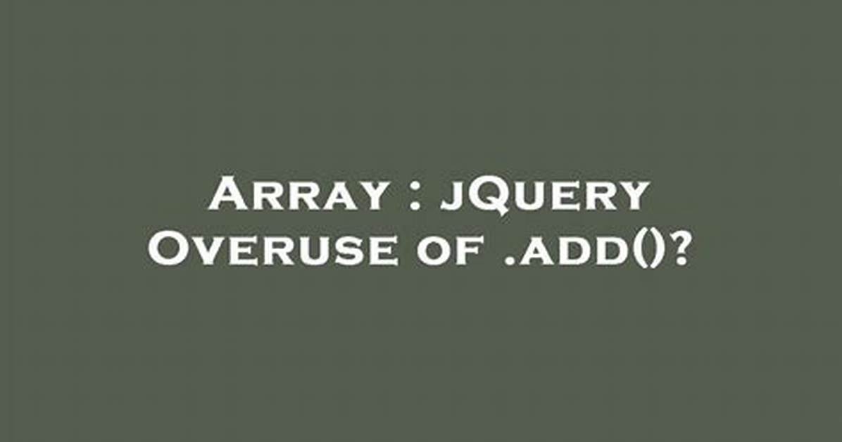 Add to Array jQuery