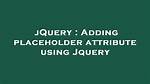 Adding Attribute in jQuery