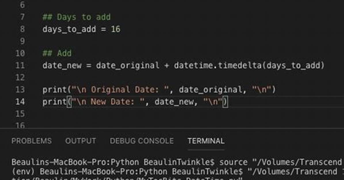 Adding Days to a Date in Python