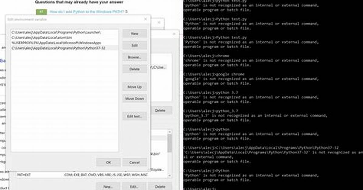 Adding Python to Windows Path Not Working