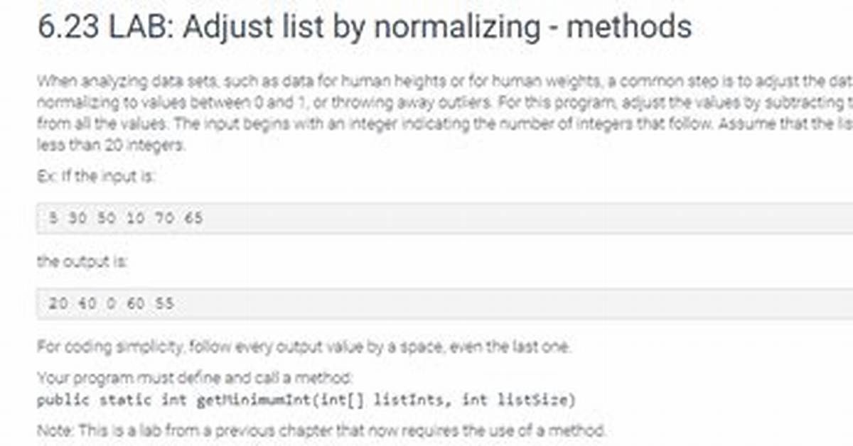 Adjust List by Normalizing in Java