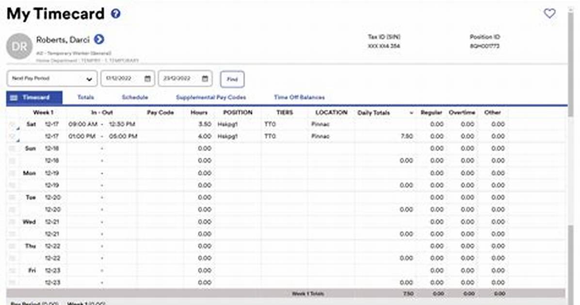 Adp Timecard