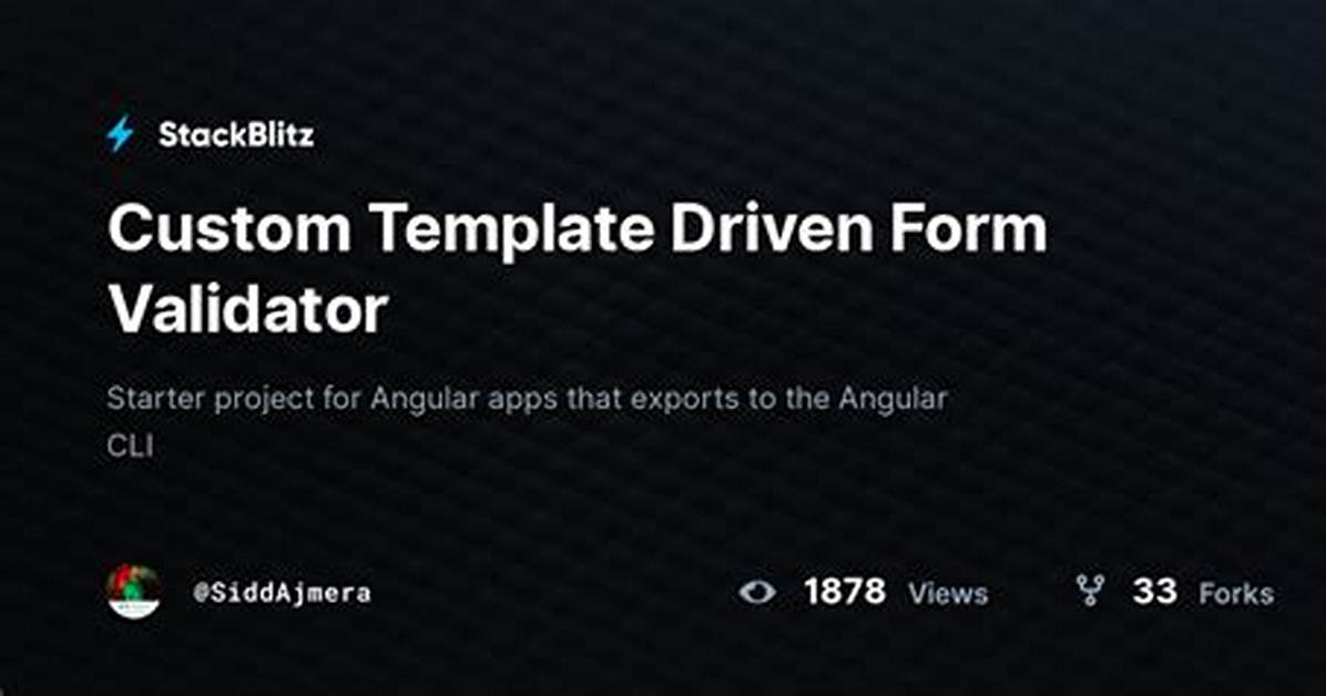 Advanced Custom Validator for Template Driven Form with Dynamic Input