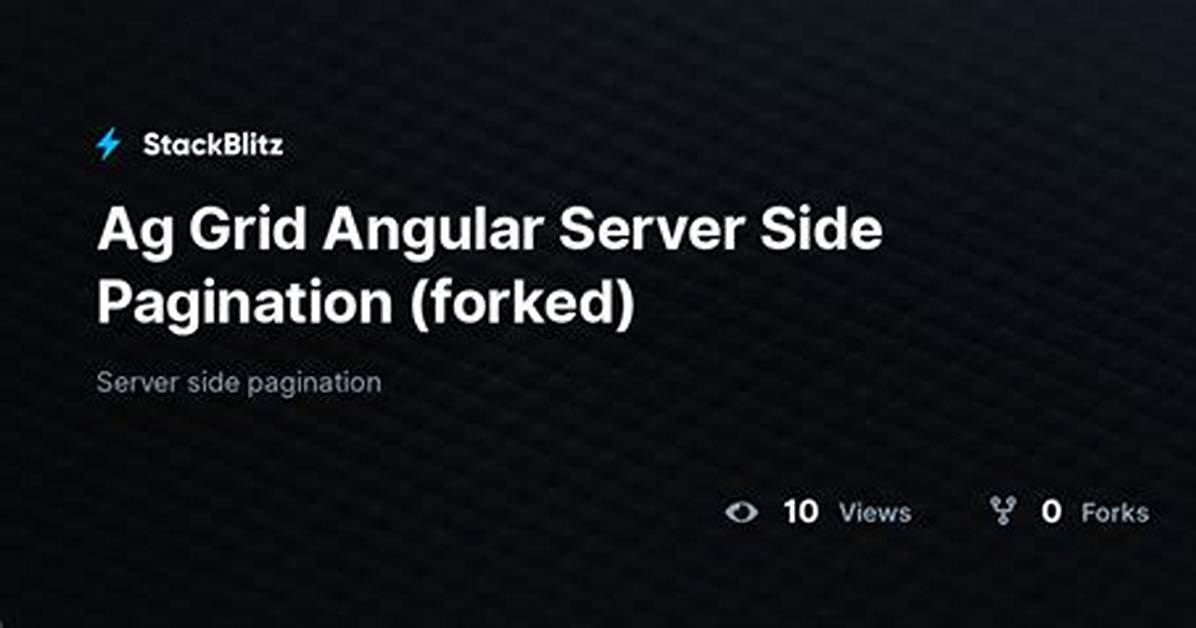 Ag Grid Server Side Pagination