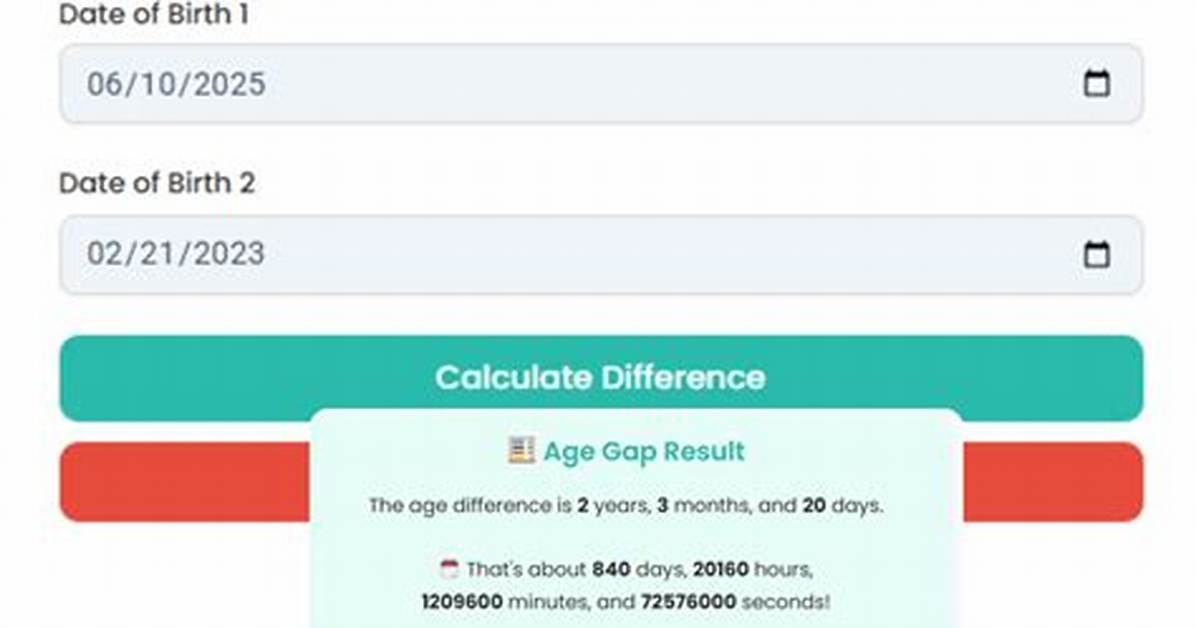 Age Difference Calculator