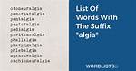Algia Suffix