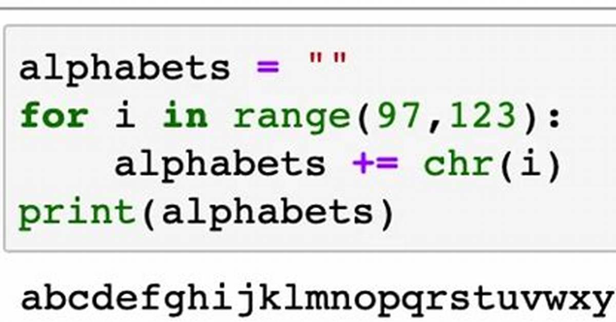 Alphabet Range in Python