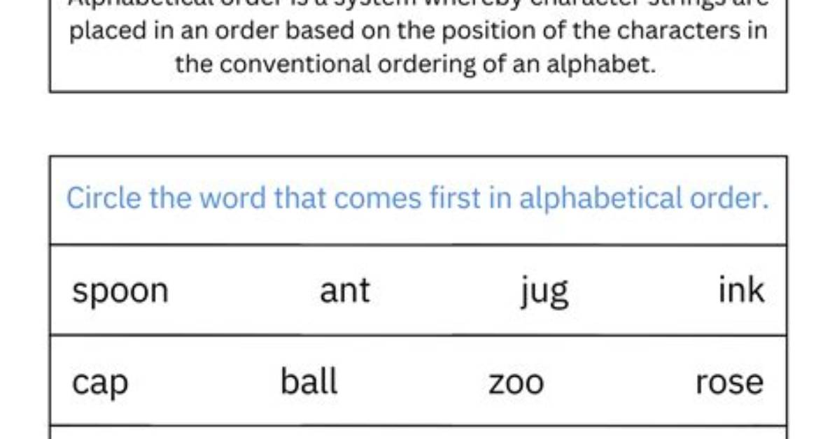 Alphabetical Beginning