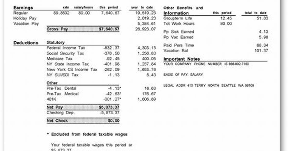Amazon Paystub