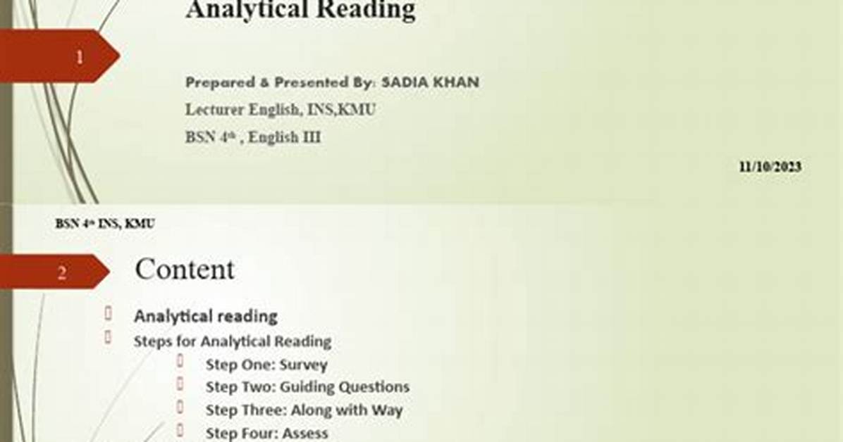 Analytical Reading