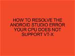 Android Studio "Your Cpu Does Not Support Vt-X or Svm" After Updating to Windows 10 1903