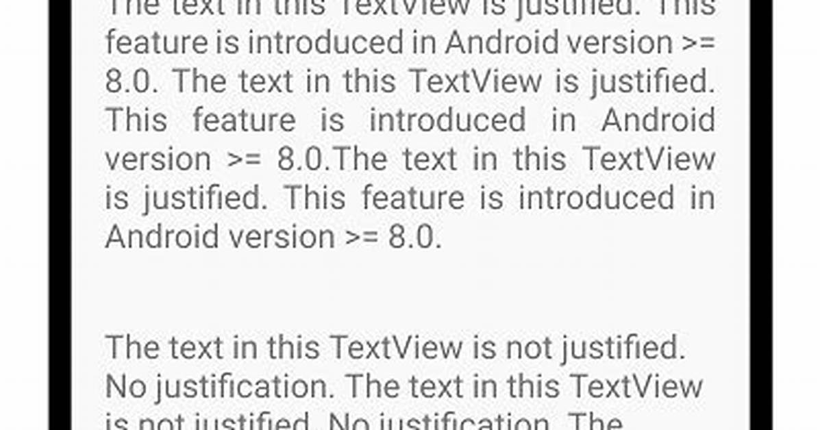 Android Textview Justify Text