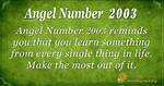 Angel Number 2003