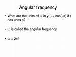 Angular Frequency Units