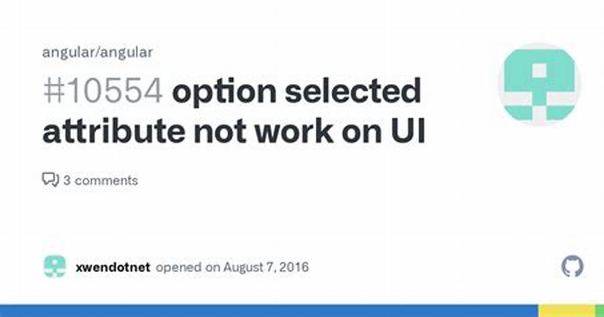 Angular Select Option with Selected Attribute Not Working