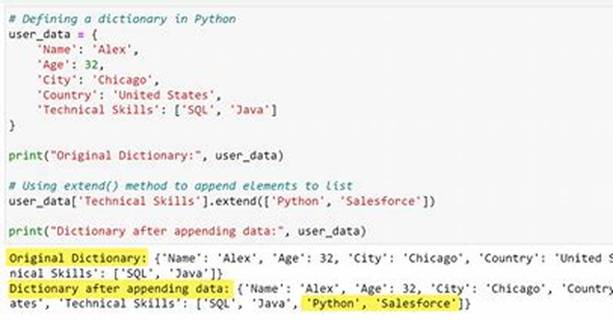 Appending Values to Dictionary in Python