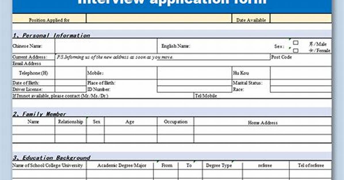 Application and Interview Information