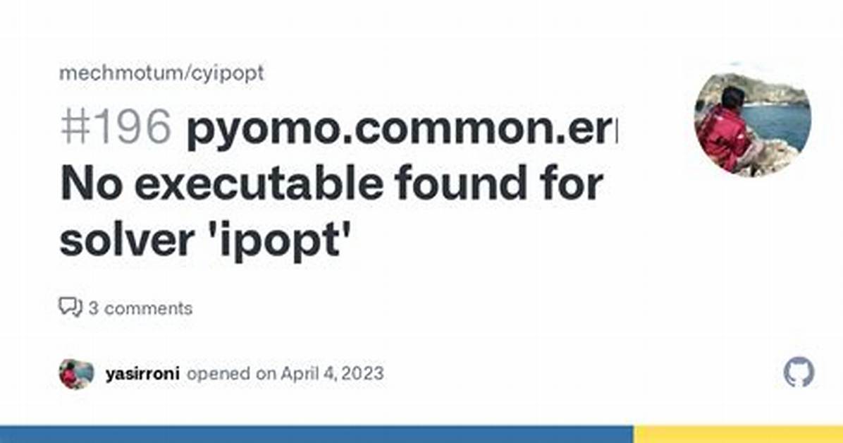 Applicationerror: No Executable Found for Solver 'Ipopt' in Pyomo
