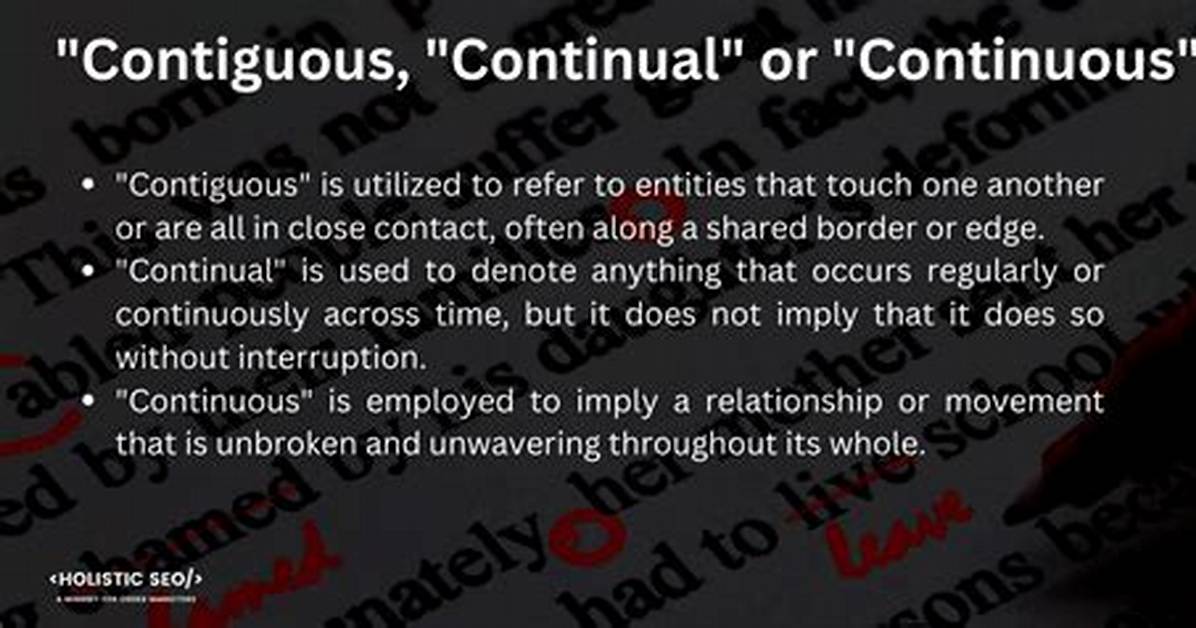 Are Contiguous and Continuous?