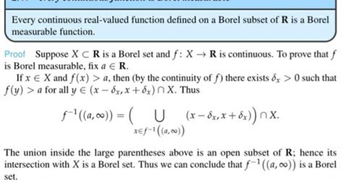 Are Continuous Functions Measurable?