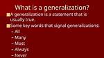Are Generalizations Always True?