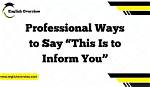 Are Inform or Informed?