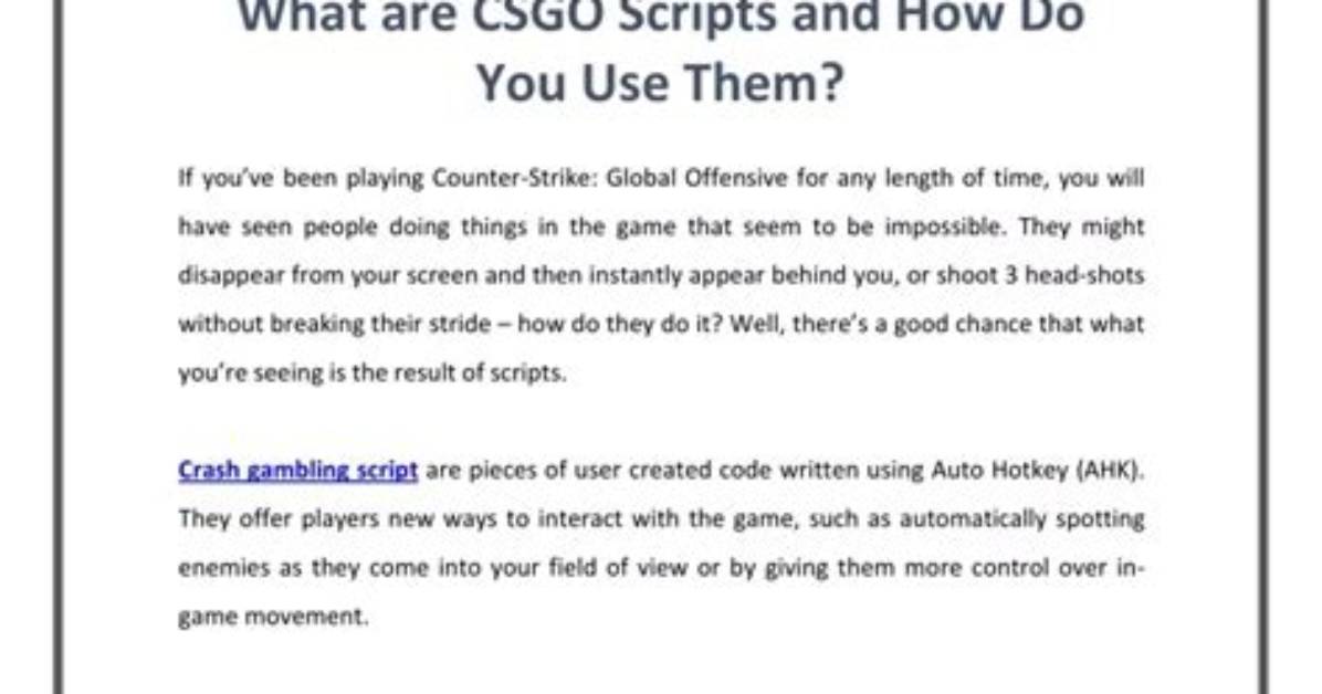 Are Scripts Allowed in Csgo?