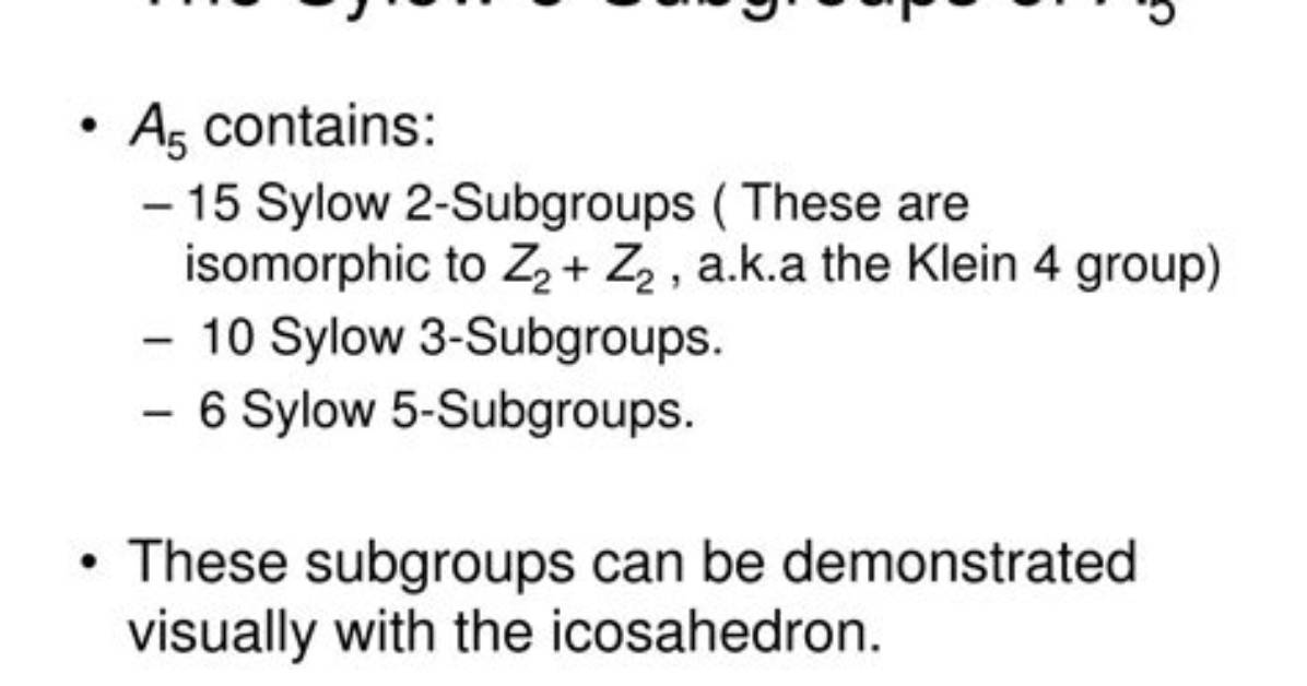 Are Sylow P Subgroups Normal?