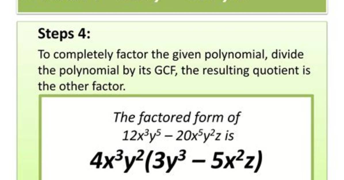 Are the Variable Factor in a Monomial?