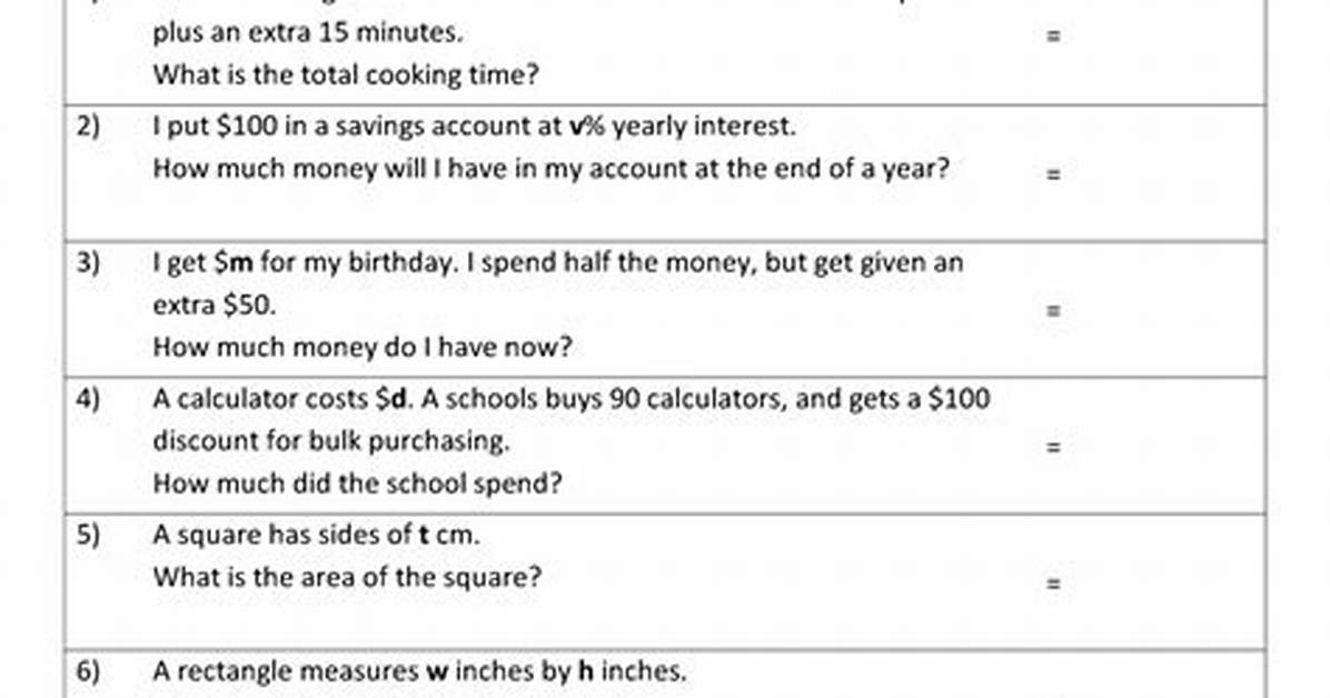 Are Word Problems Algebra?