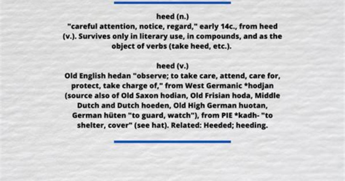 Are You Heed Meaning?