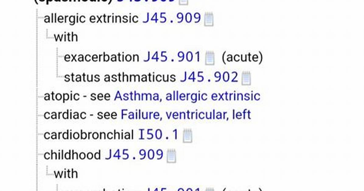Asthma Icd Code