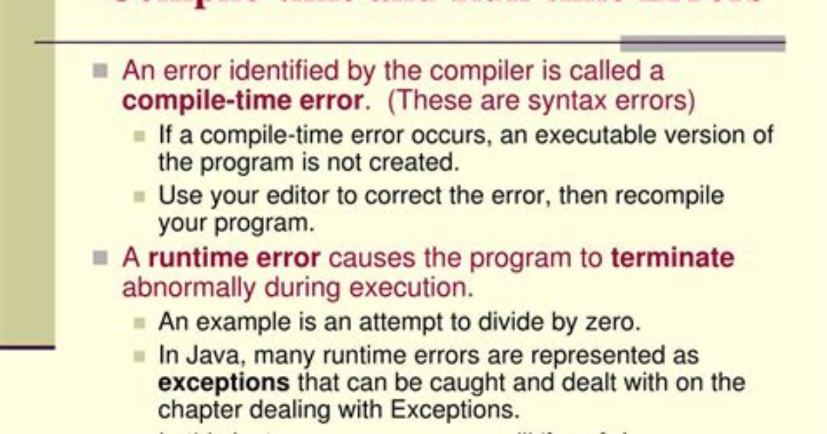 At Compile Time Error?