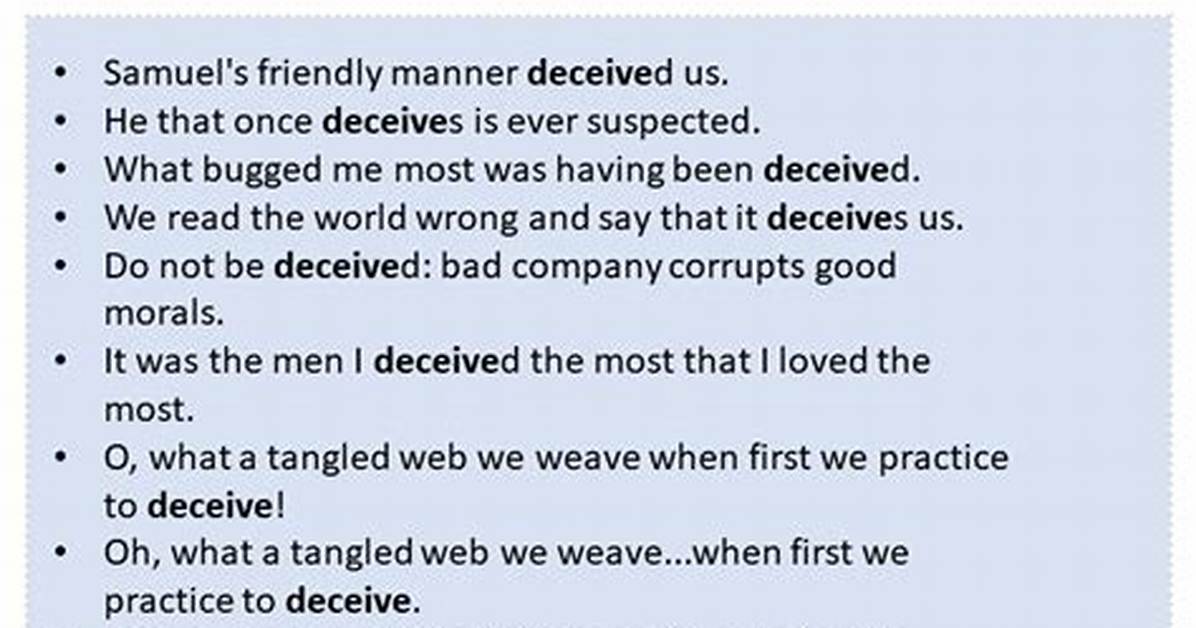 At Does Deceive Mean?