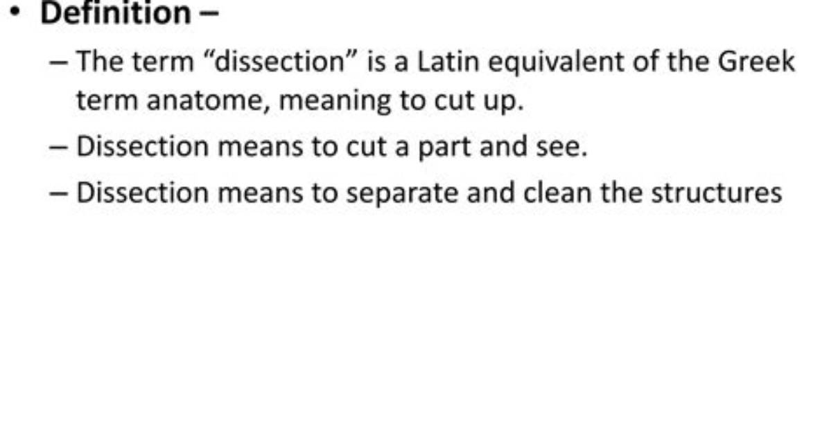 At Does Dissect Mean?