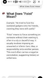 At Does Foist Mean?