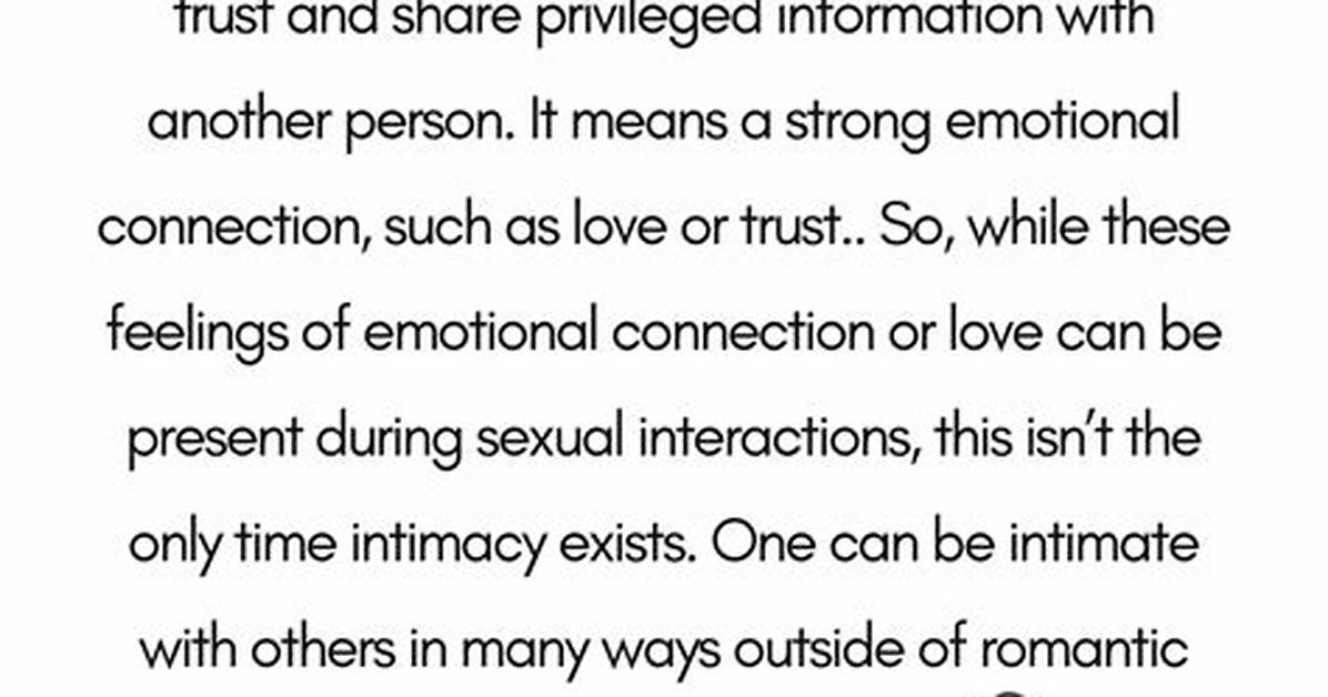 At Does Intimate Mean?